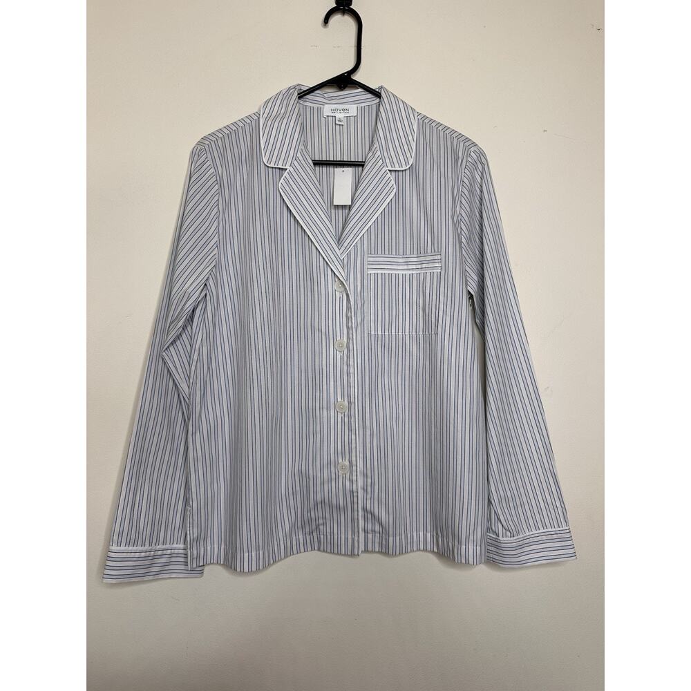 Talbots Haven Well Within Striped Cotton Pajama Top Size XS Blue White